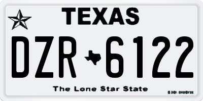 TX license plate DZR6122