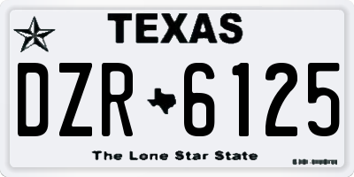 TX license plate DZR6125