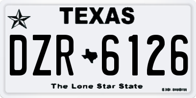 TX license plate DZR6126