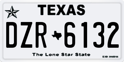 TX license plate DZR6132