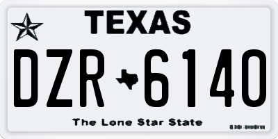 TX license plate DZR6140