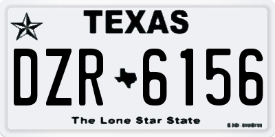 TX license plate DZR6156