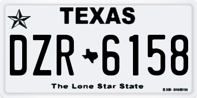 TX license plate DZR6158