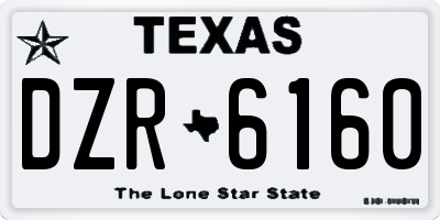 TX license plate DZR6160