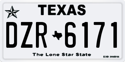 TX license plate DZR6171