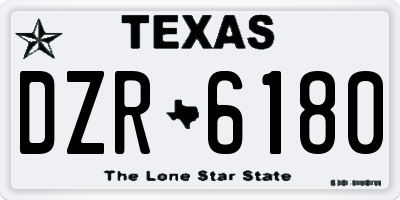 TX license plate DZR6180