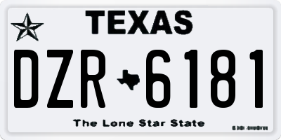 TX license plate DZR6181