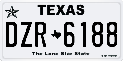 TX license plate DZR6188