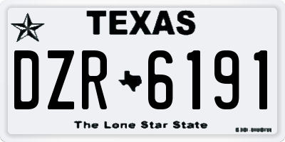 TX license plate DZR6191
