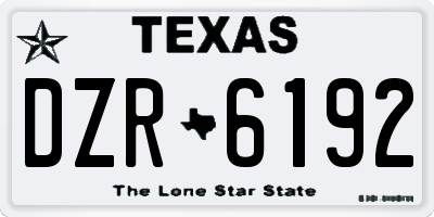 TX license plate DZR6192