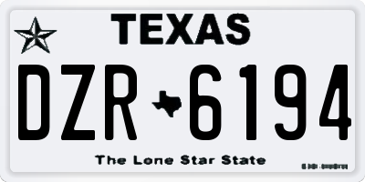 TX license plate DZR6194