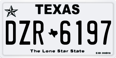 TX license plate DZR6197