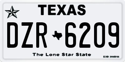 TX license plate DZR6209