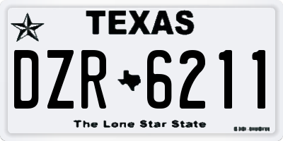 TX license plate DZR6211