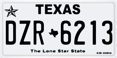 TX license plate DZR6213