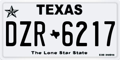 TX license plate DZR6217