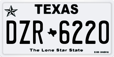 TX license plate DZR6220