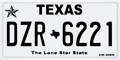TX license plate DZR6221