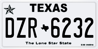 TX license plate DZR6232