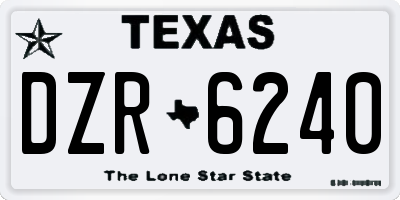 TX license plate DZR6240