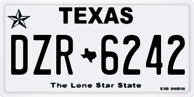TX license plate DZR6242