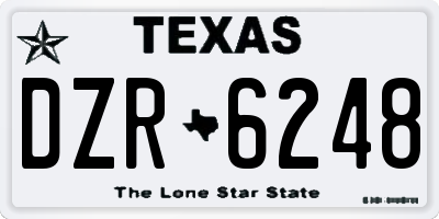 TX license plate DZR6248