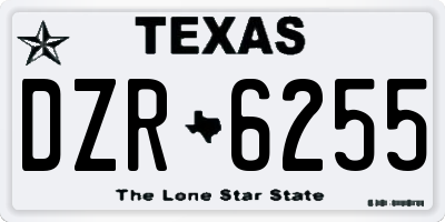 TX license plate DZR6255