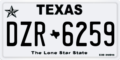 TX license plate DZR6259
