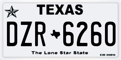 TX license plate DZR6260