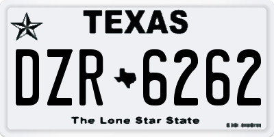 TX license plate DZR6262