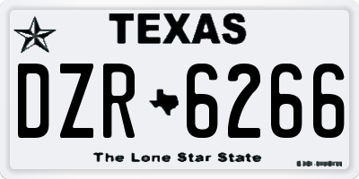 TX license plate DZR6266