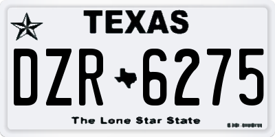 TX license plate DZR6275