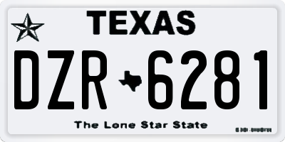 TX license plate DZR6281