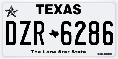 TX license plate DZR6286