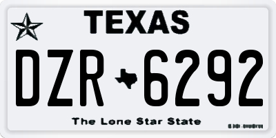 TX license plate DZR6292