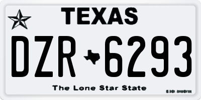 TX license plate DZR6293