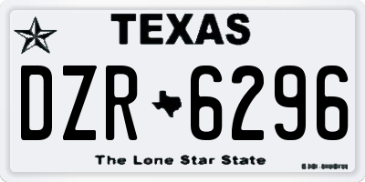 TX license plate DZR6296