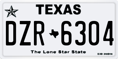 TX license plate DZR6304