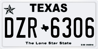 TX license plate DZR6306