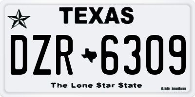 TX license plate DZR6309