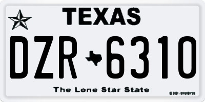 TX license plate DZR6310