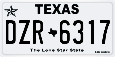 TX license plate DZR6317