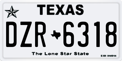 TX license plate DZR6318