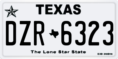 TX license plate DZR6323
