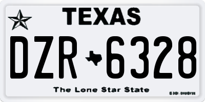 TX license plate DZR6328