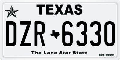 TX license plate DZR6330