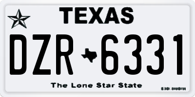 TX license plate DZR6331