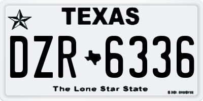 TX license plate DZR6336