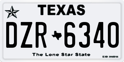 TX license plate DZR6340