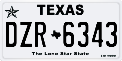 TX license plate DZR6343